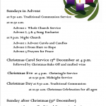 Advent and Christmas Services 2023 Post